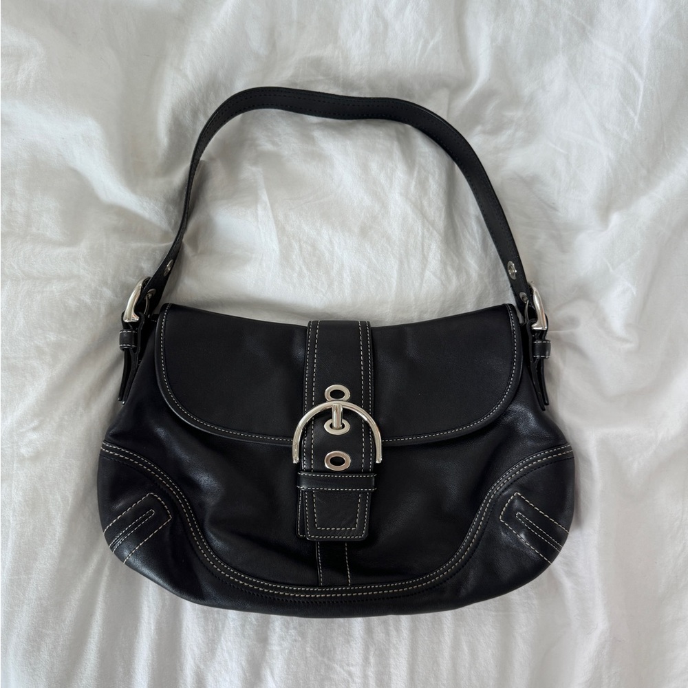 Coach Black Leather Shoulder Bag